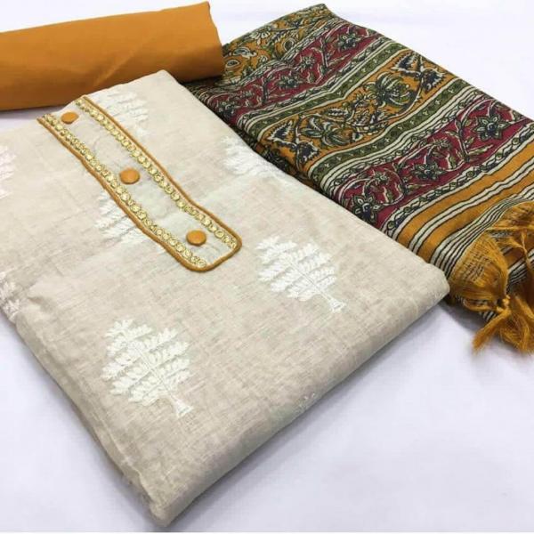 Khadi Cotton 3 Fancy Khadi Cotton Dress Material